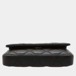 Pre Owned Chanel Black Leather CC Mini Flap Bag 