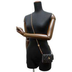 Pre Owned Chanel Black Leather CC Mini Flap Bag 