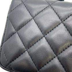 Pre Owned Chanel Black Leather CC Mini Flap Bag 