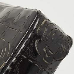 مملوكة مسبقًا Chanel Black Patent Leather Camellia Laser Cut East West Flap Bag