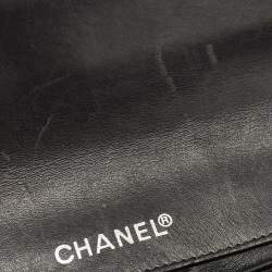 مملوكة مسبقًا Chanel Black Patent Leather Camellia Laser Cut East West Flap Bag