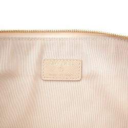 Chanel Beige Leather chevron CC clutch