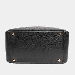 Pre Owned Chanel Black Leather CC Tote Bag