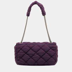Pre Owned Chanel Purple Bubble Quilt Shoulder Bag