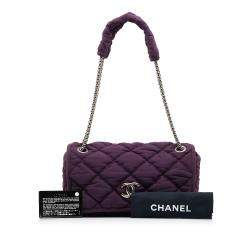 Pre Owned Chanel Purple Bubble Quilt Shoulder Bag