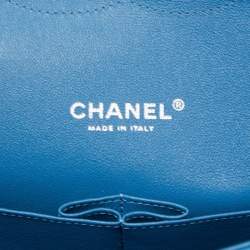 Chanel Blue Quilted Caviar Leather Maxi Classic Double Flap Bag