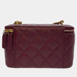 Chanel Red Leather CC Vanity Case