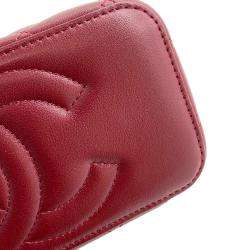 Chanel Red Leather CC Vanity Case