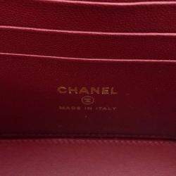 Chanel Red Leather CC Vanity Case