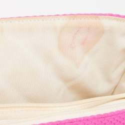 Pre Owned Chanel Pink Quilted Jersey Jumbo Classic Single Flap Bag
