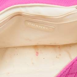 Pre Owned Chanel Pink Quilted Jersey Jumbo Classic Single Flap Bag