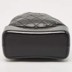 Pre Owned Chanel Black Quilted Aged Leather Small Gabrielle Backpack