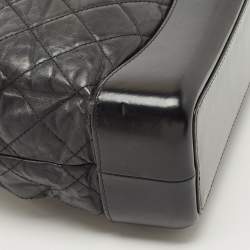 Pre Owned Chanel Black Quilted Aged Leather Small Gabrielle Backpack