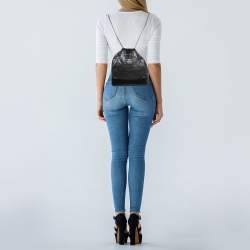 Pre Owned Chanel Black Quilted Aged Leather Small Gabrielle Backpack