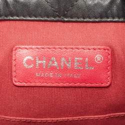 Pre Owned Chanel Black Quilted Aged Leather Small Gabrielle Backpack
