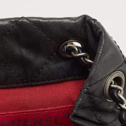 Pre Owned Chanel Black Quilted Aged Leather Small Gabrielle Backpack