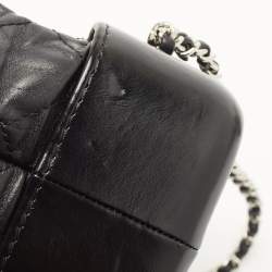 Pre Owned Chanel Black Quilted Aged Leather Small Gabrielle Backpack