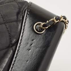 Pre Owned Chanel Black Quilted Aged Leather Small Gabrielle Backpack