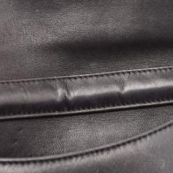Pre Owned Chanel Black Lambskin Leather Pearly Flap Bag