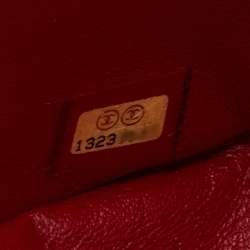 Pre Owned Chanel Red Quilted Leather Jumbo Classic Single Flap Bag