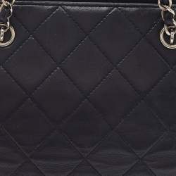 Pre Owned Chanel Black Quilted Leather Vintage Chain Shoulder Bag