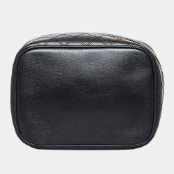 Pre Owned Chanel Black Leather CC Vanity Case Clutch Bag
