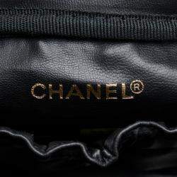 Pre Owned Chanel Black Leather CC Vanity Case Clutch Bag