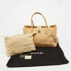 Chanel Beige Leather Cerf Shopper Tote