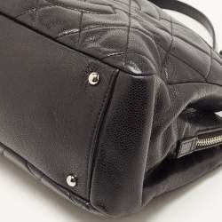Pre Owned Chanel Black Quilted Caviar Leather CC Timeless Tote