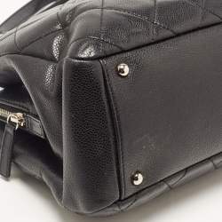 Pre Owned Chanel Black Quilted Caviar Leather CC Timeless Tote