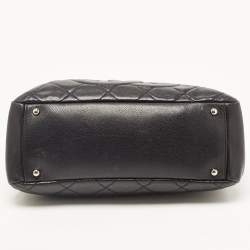 Pre Owned Chanel Black Quilted Caviar Leather CC Timeless Tote