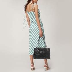Pre Owned Chanel Black Quilted Caviar Leather CC Timeless Tote
