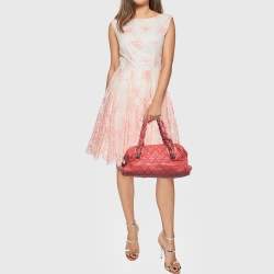 Pre Owned Chanel Red Quilted Leather Lady Braid Bowler Bag