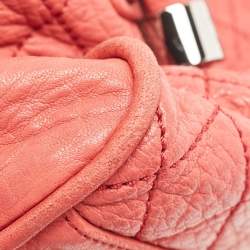 Pre Owned Chanel Red Quilted Leather Lady Braid Bowler Bag