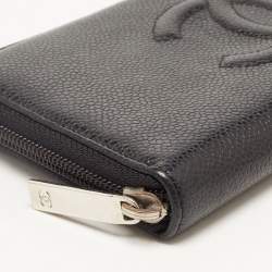 مملوكة مسبقًا Chanel Black Leather CC Timeless L Gusset Continental Wallet