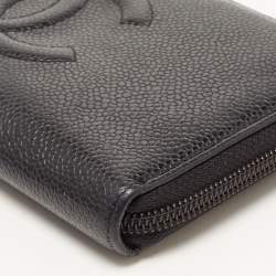 مملوكة مسبقًا Chanel Black Leather CC Timeless L Gusset Continental Wallet