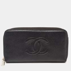 Chanel Black Leather CC Timeless L Gusset Continental Wallet Chanel