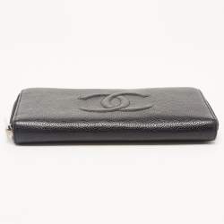 مملوكة مسبقًا Chanel Black Leather CC Timeless L Gusset Continental Wallet