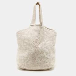 Pre Owned Chanel Multicolor Cotton Fabric CC Terrycloth Beach Bag and Towel Set