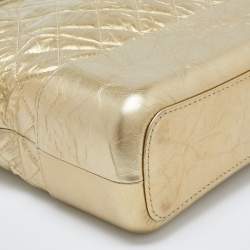 Pre Owned Chanel Gold Quilted Leather Medium Gabrielle Hobo 