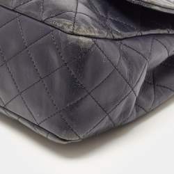 Pre Owned Chanel Navy Blue Quilted Leather Elementary Chic Flap Bag