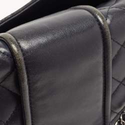 Pre Owned Chanel Navy Blue Quilted Leather Elementary Chic Flap Bag