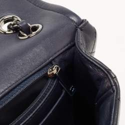Pre Owned Chanel Navy Blue Quilted Leather Elementary Chic Flap Bag