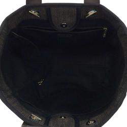 Chanel Black Canvas Large Deauville Tote Bag