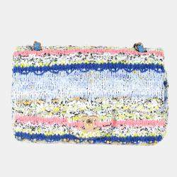 Chanel Multicolor Floral Print Fabric Mini Square Classic Flap Bag
