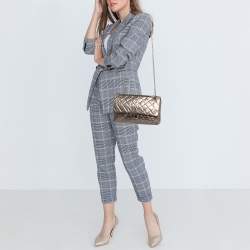 Pre Owned Chanel Metallic Quilted Aged Leather Reissue 2.55 Classic 226 Flap Bag