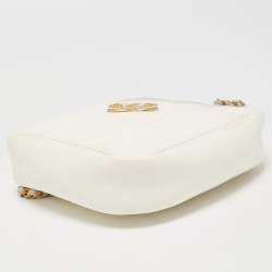 Chanel White Quilted Leather Diamond Bag