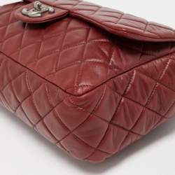 Pre Owned Chanel Red Quilted Leather Jumbo Classic Single Flap Bag
