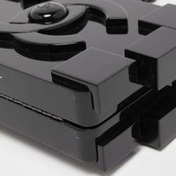 Pre Owned Chanel Black Plexiglass Boy Brick Lego Clutch