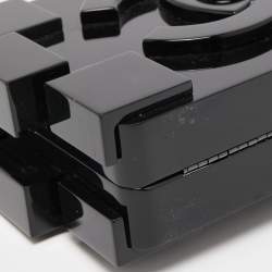 Pre Owned Chanel Black Plexiglass Boy Brick Lego Clutch